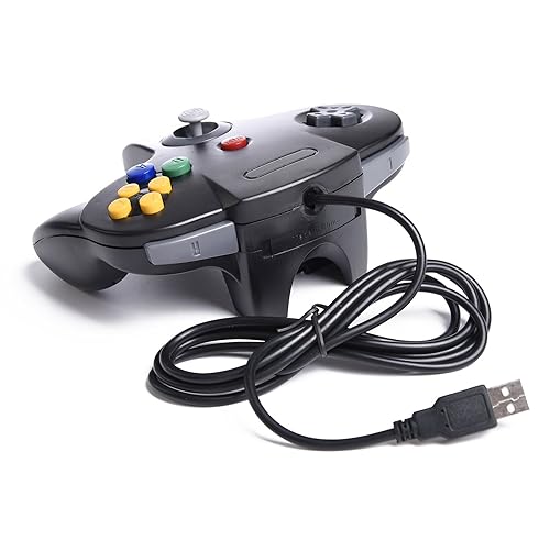 thumbnail image 2 of Aazon.co: 2 Pack Classic N64 Controller, Iadore N64 Wired USB PC Gae Pad Joystick, N64 Bit 2 of 9