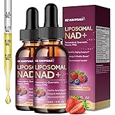 Liposomal NAD Supplement - 1200mg NAD+ Liquid Drops for Women with Nicotinamide, Resveratrol, Quercetin, TMG, Black Pepper Extract - Brain & Cellular Mitochondrial Health,Anti-Aging,Longevity,4 Fl Oz