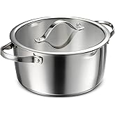 Tramontina Tempo Tri-Ply Base Stainless Steel 5-Qt Dutch Oven Pot with Lid | Induction-Ready, Oven-Safe, Dishwasher-Safe