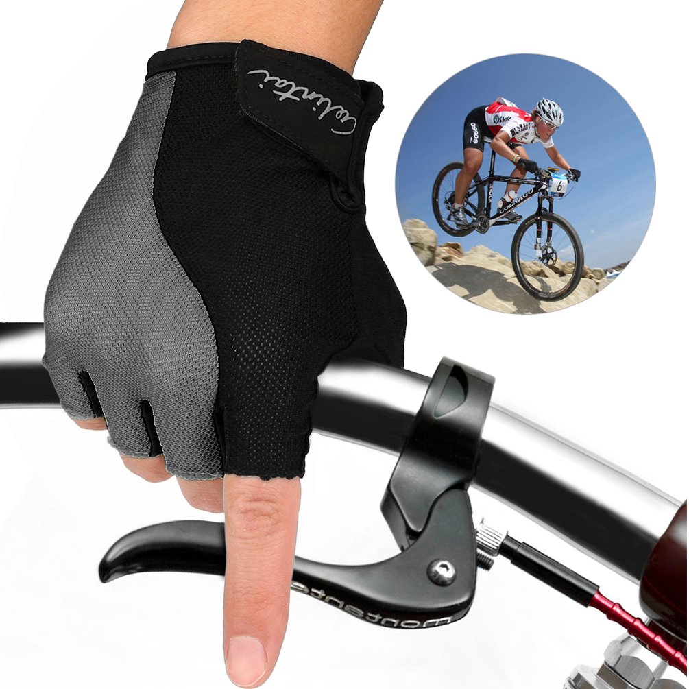 Vbiger Men & Women Workout Gloves Half Finger Anti-slip Shockproof Gloves for Cycling,Weightlifting,Fitness and Cross Training