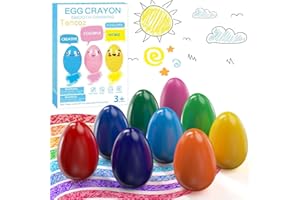 Tencoz 9 Colors Egg Crayons for Kids 3+, Easy to Hold Non Toxic Washable Safe Palm Grasp Crayons for Child, Unbreakable Art Supplies for Preschool, for Boys, Girls, for Kindergarten