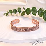 Jeracol Copper Magnetic Bracelet for Men Women 6 Magnets Adjustable Cuff Box view 4