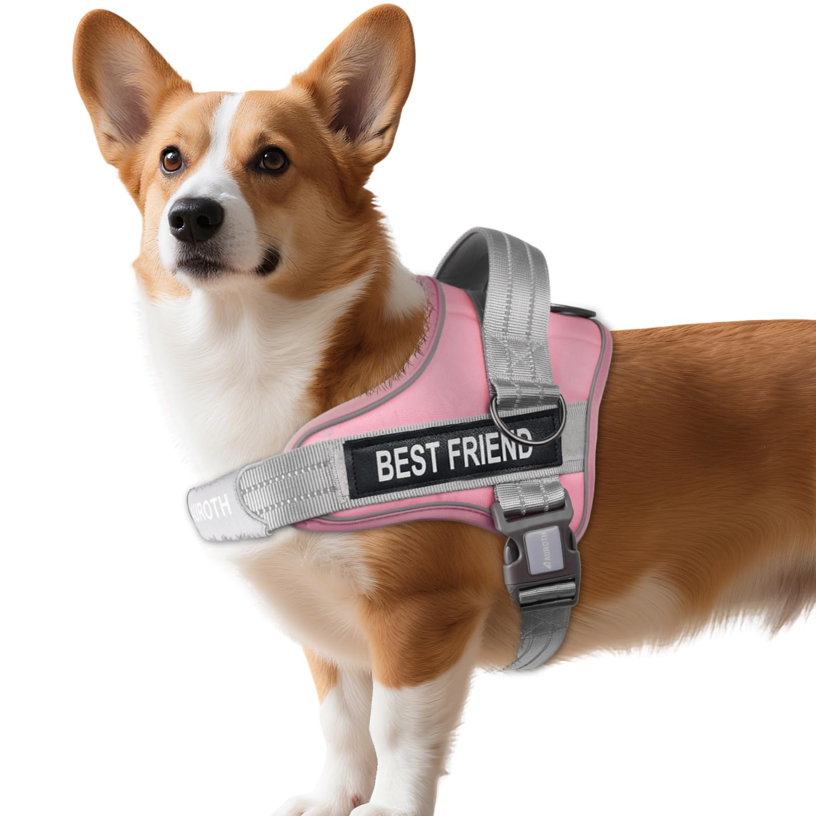 Photo 1 of AUROTH Dog Harness No Pull Soft Padded Service Dog Vest, No Choke, Easy On Pet Vest with Handle, Adjustable Reflective Dog Harness for Small, Medium and Large Dogs, Easy Walking and Training