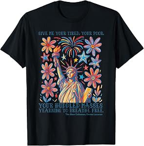 Funny Retro Floral Give Me Your Tired Your Poor Breath Free T-Shirt