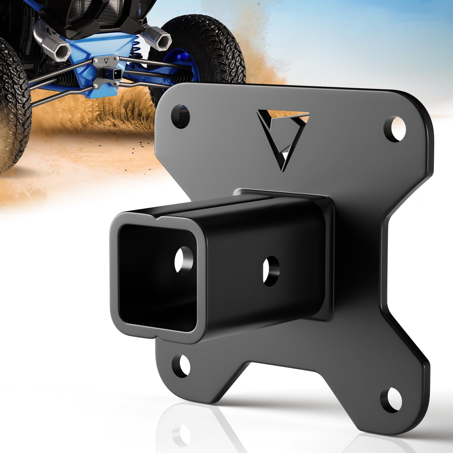 Photo 1 of 2" Utv Rear Receiver Hitch Plate - Compatible with Polaris RZR 2014-2024 Xp 1000 Xp 4 1000 Utv ATV, Heavy Duty 1/4" Thick Steel 2" Receiver Hitch, Receiver Hitch Accessories