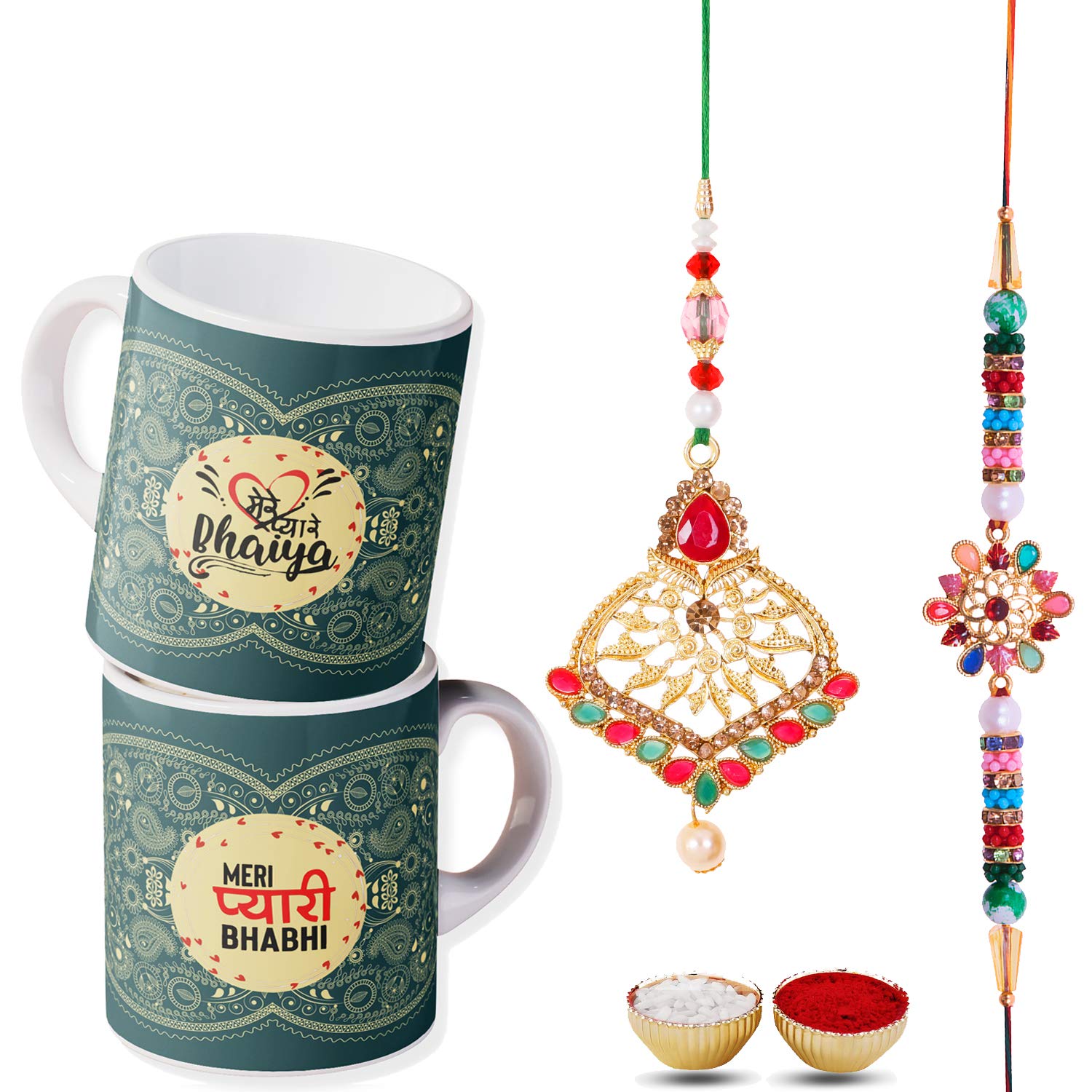 Vj perfection Rakhi Mug Designer Rakhi Lumba set for bhiya bhabhi with gift mug set (YRSPBB
