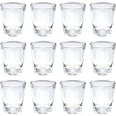 Thirsty Rhino Karan, Round 1.5 oz Shot Glass with Heavy Base, Clear Glass, Set of 12