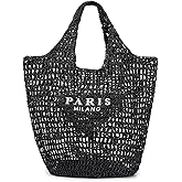 POOOPSSD New Woven Bag, Straw Mesh Tote Bag, Beach, Shoulder Bag, Hobo Women, Foldable Large Capacity, for Holiday.