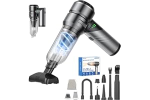 GENTANT Car Vacuum Portable Cordless with 18000Pa Suction, 4 in 1 Air Duster & Mini Vacuum Cleaner High Power Foldable Rechargeable, Brushless Motor Airify Pro Car Vacuum for Home Office Pet Hair
