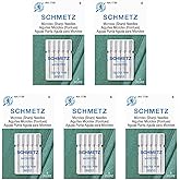 SCHMETZ Microtex Sharp Sewing Machine Needles - Quilting & Topstitching Supplies, Size 80/12, 5-Needle Card, Pack of 5