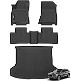 Binmotor-for Infiniti QX50 2019-2025/QX55 2022-2025 All Weather Car Floor Mats and Cargo Liner Set, 2 Rows with Cargo Mat Set, TPE Liners for QX50 Accessories Mats Trunk Mat-Black