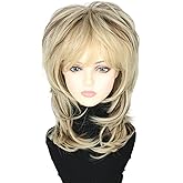 LeMarnia Unisex Long Fluffy Laminated Natural Straight Hair Wave Curl Wigs for 70s 80s Rock Mullet Wig Halloween Costume Cosplay Party Wig
