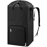Laundry Backpack Bag, Bukere Extra Large 2 in 1 Laundry Hamper Basket for College Students Dorm Essentials, Adjustable Should