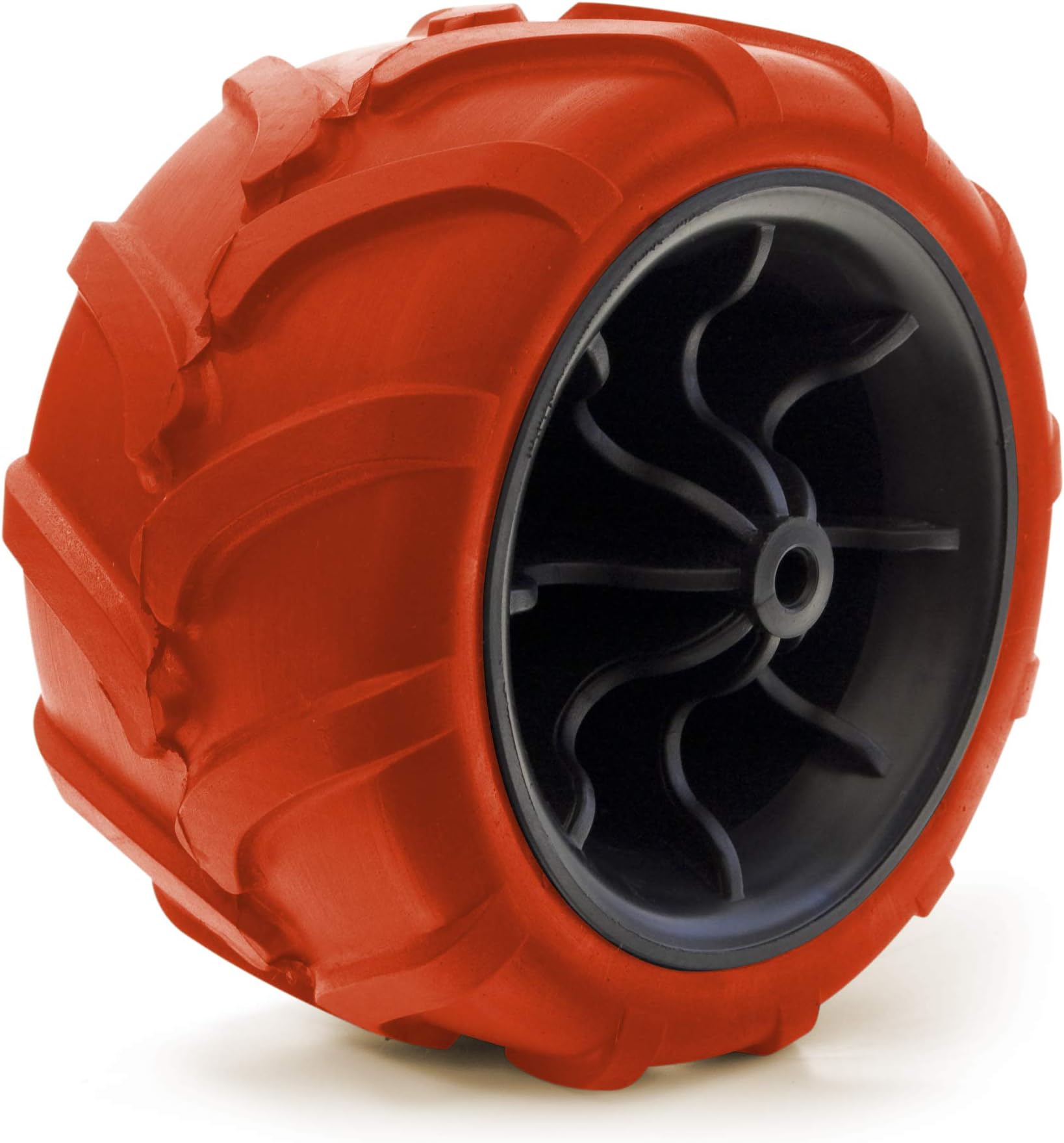 Creative Outdoor 7" Solid Rubber All Terrain Tire - Single Wheel Replacement – Perfect for Wheelbarrow, Garden Cart, Wagon, Dolly (Orange/Black)