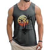 Babioboa Men's Hawaiian Tank Tops Tropical Funky Floral Beach Tops Sleeveless Basic T-Shirt Breathable Aloha Tee Summer