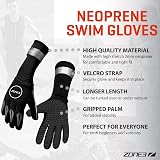 ZONE3 Neoprene Swim Gloves 2mm Natural Web Free Finger Design Velcro Strap view 3