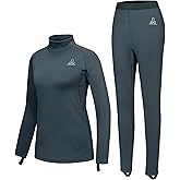 Dasawamedh Women's Fleece Thermal Underwear Set Lightweight Warm Base Layers Long Johns for Hiking Skiing Diving