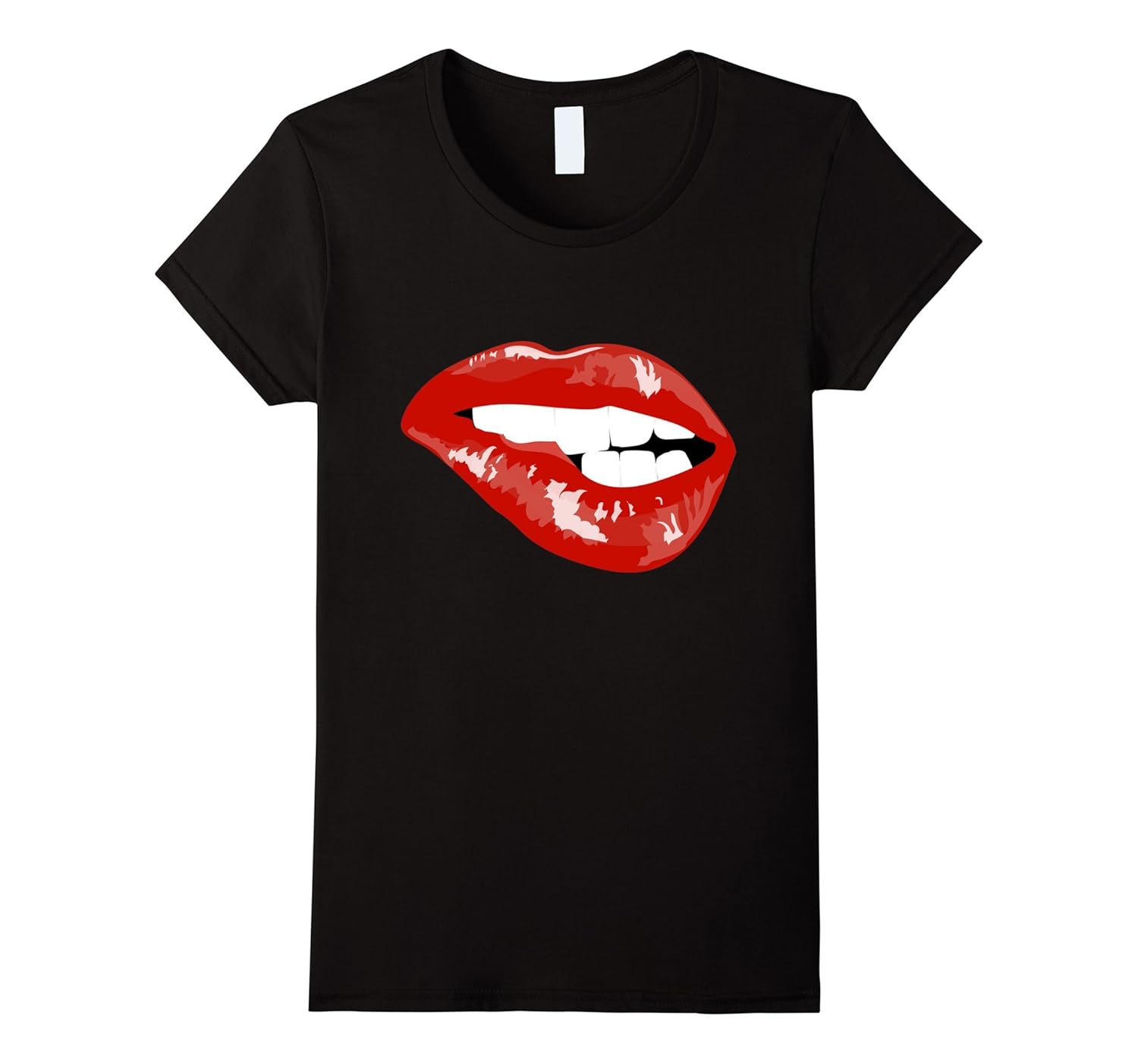 Womens Hot red Glitter Lips T-Shirt Women's Lips T-shirt Fashion-ANZ