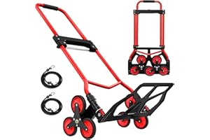 OYOEST Stair Climbing Dolly Heavy Duty 330 LB Capacity, Stair Climbing Cart with Telescoping Handle and TPR Wheels,Stair Climber Hand Truck with Bungee Cords for Moving