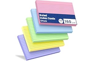 Index Cards 4x6 Flashcards, 200 PCS 4x6 Cue Cards, Flash Cards for Studying, Colored Lined Paper Flashcards, Record, Study, R