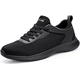 SPIEZ Mens Non Slip Shoes - SRC Slip-Resistant Certified Food Service Shoes, Lightweight Breathable Slip On Work Sneakers Bla