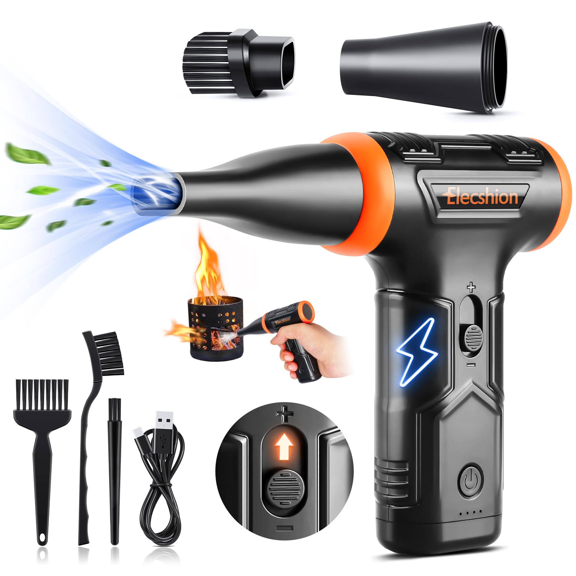 Photo 1 of Electric Air Duster- 110000RPM 50m/s Super Power Compressed Air, Variable Speed Canned Air with Fast Charging, Mini Dust Blower for Computer, Keyboard, House, Outdoor and Car, Replace Air Can