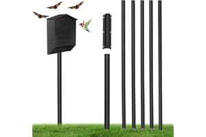 HOSASSPER Bat House Pole 15 FT, Telescoping Bird House Pole with Ground Socket for Outdoor Use, Heavy Duty Metal Purple Martin House Pole for Birdhouses and Wildlife Nesting