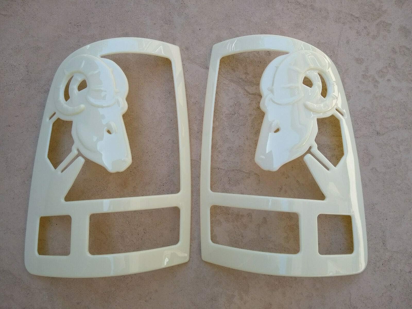 DODGE RAM BULL HORN TAIL LIGHT COVERS (Paintable) Fits: 2009-2019 1500 2500 3500