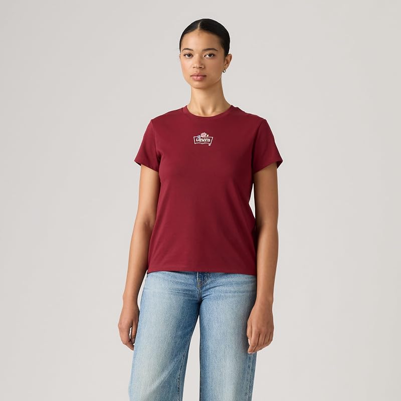 The Perfect Tee Emb Rose Bw Warm Caberne — Foto 3 von 4