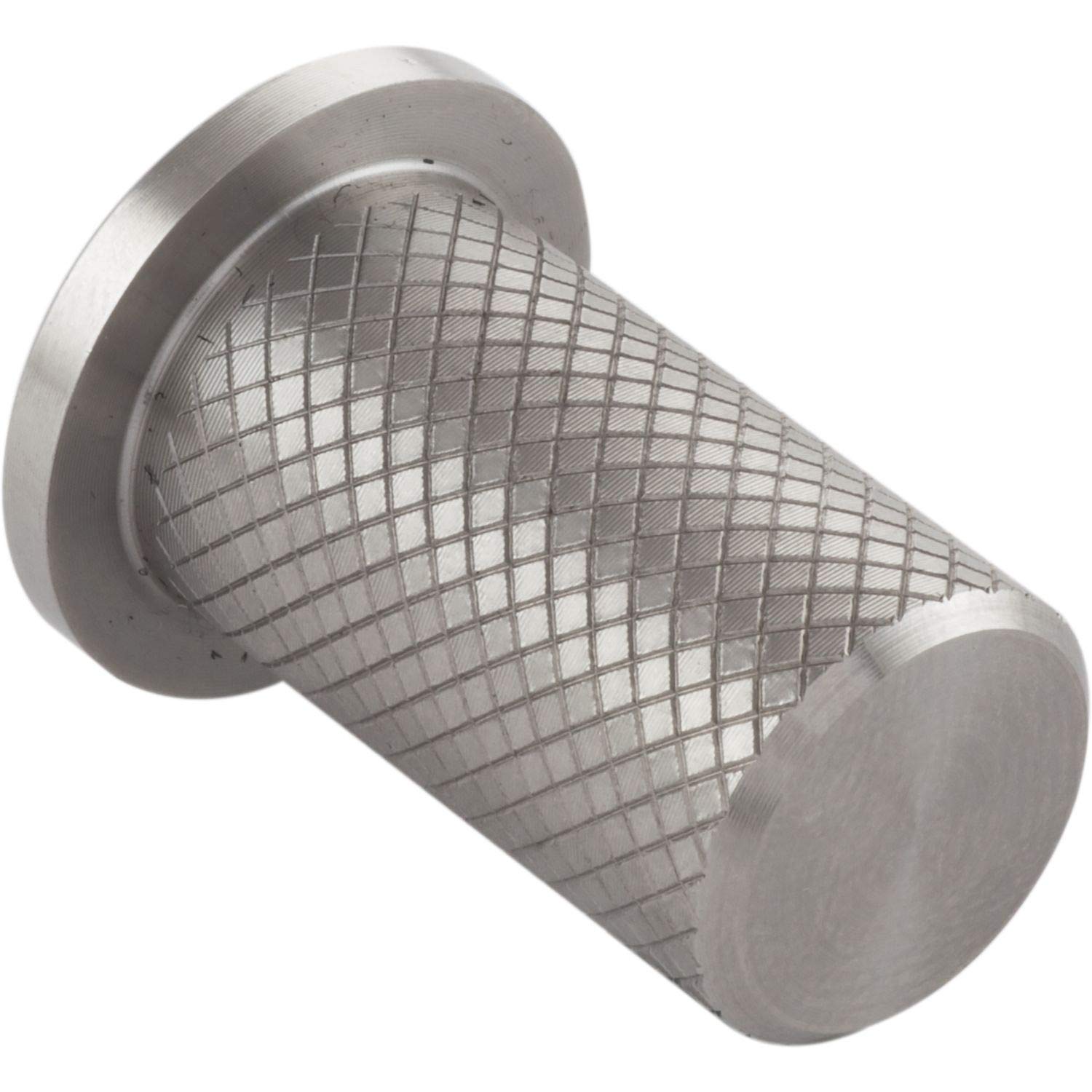 FURNIPART Harlequin Furniture Knob Diameter 17 mm Stainless Steel Robust Metal Handle Knurled Stainless Steel
