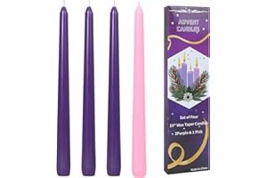 CLCYICEN 4 Pack Christmas 10in Unscented Advent Candles for Seasonal Celebrations, Holidays, Church, Celebration, Party