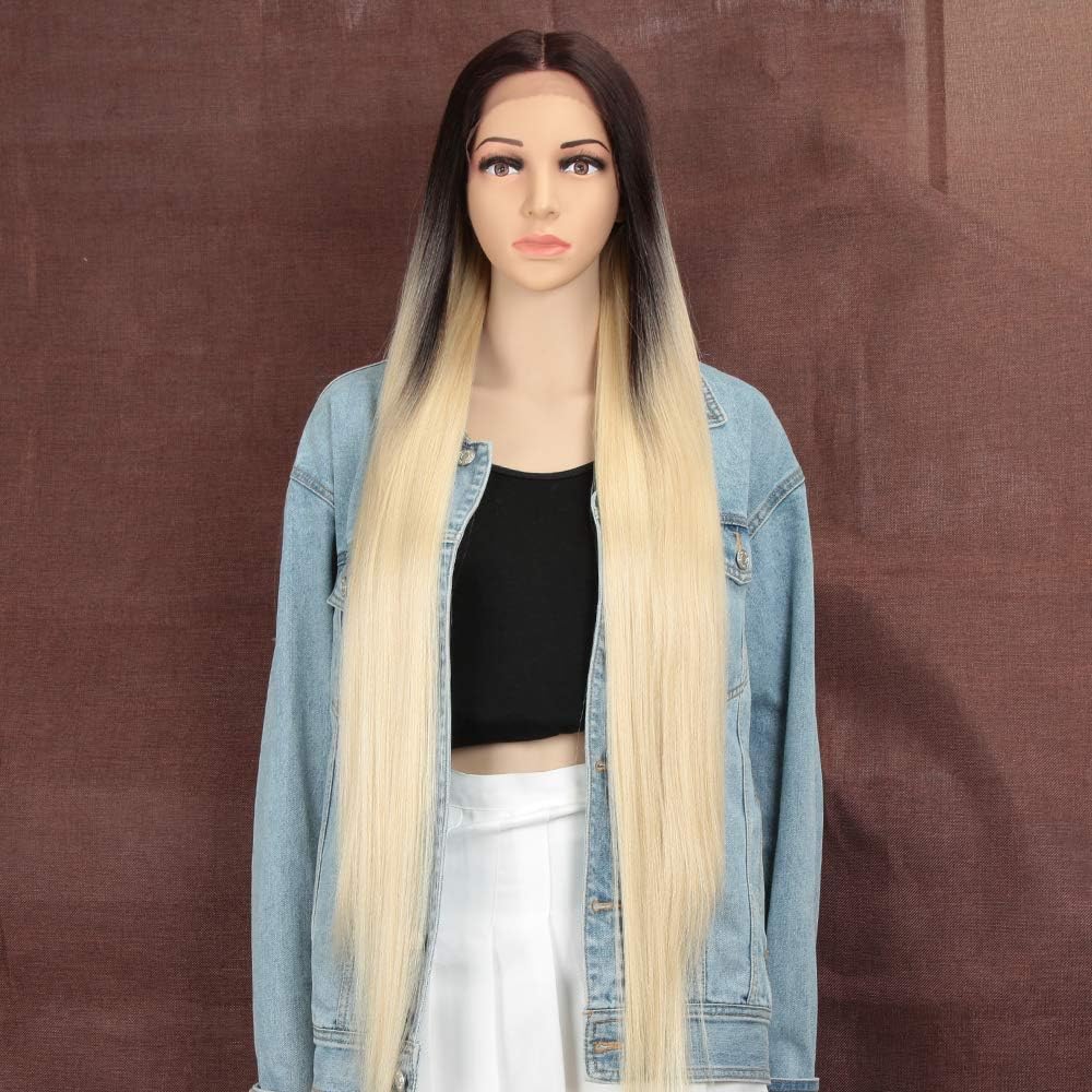 Style Icon Wigs 37" Super Long Lace Front Silky Straight Hair Wigs For Women Soft Hair Replacement Synthetic Wigs