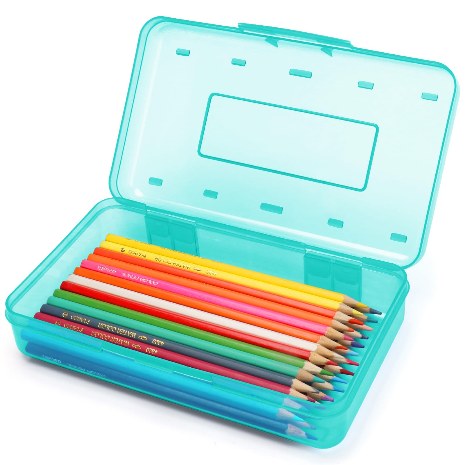 Photo 1 of Nuozme Plastic Translucent Pencil Box,Pencil Cases with Snap-Tight Lid for Pens, Pencils, School Supplies,Office Supplies, 1 Pack, Standard Size