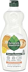 Seventh Generation Dish Liquid Soap Clementine Zest Lemongrass Dishwashing Soap Liquid Soap 19 oz