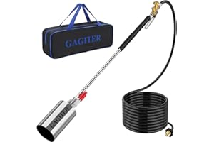 GAGITER Propane Torch Weed Burner Kit,High Output 1,800,000 BTU with Self Igniter & Storage Bag,Heavy Duty Blow Torch Flamethrower with Turbo Trigger and 10FT Hose for Weeding,Roof Asphalt,Ice Snow
