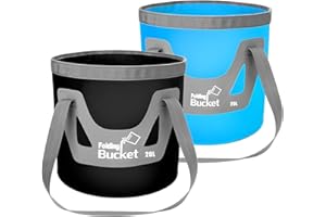 1-2 Pack 20L Upgraded Collapsible Bucket Water Storage Container Portable Bucket Folding Wash Basin for Washing Traveling Cam