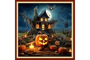 Funxvoot Stamped Cross Stitch Kits Beginners Full Range of Embroidery Kits for Adults 11CT Embroidery Patterns Needlepoint kits Printed Cross Stitch Kits- (Magic house 18x18 inchs)