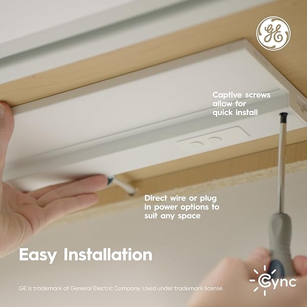 GE CYNC REVEAL HD+ SMART UNDERCABINET LIGHT FIXTURE, COLOR CHANGING, 12-IN BAR