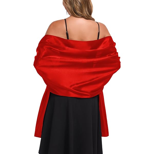 red shawls and wraps for evening dresses Women's Silky Scarf Shawls and Wraps for Wedding Favors Bride Bridesma