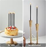 LFBEST Glitter Black Birthday Candles 12 Count with Holders for Cakes view 5