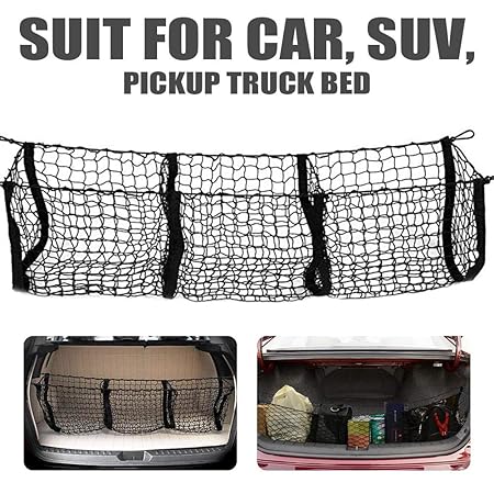 miss-an 3 Grid Auto Organizer Luggage -Taschen,Speicher verdickte Netz,Ladung-Netz für Geldbeutel -Handy-Kind-Spielzeug Auto-