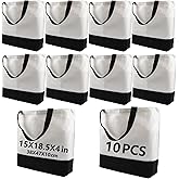 OKBA 10 pcs Sublimation Tote Bags,polyester tote bags for sublimation, blank canvas tote bags for DIY Crafting and Decorating