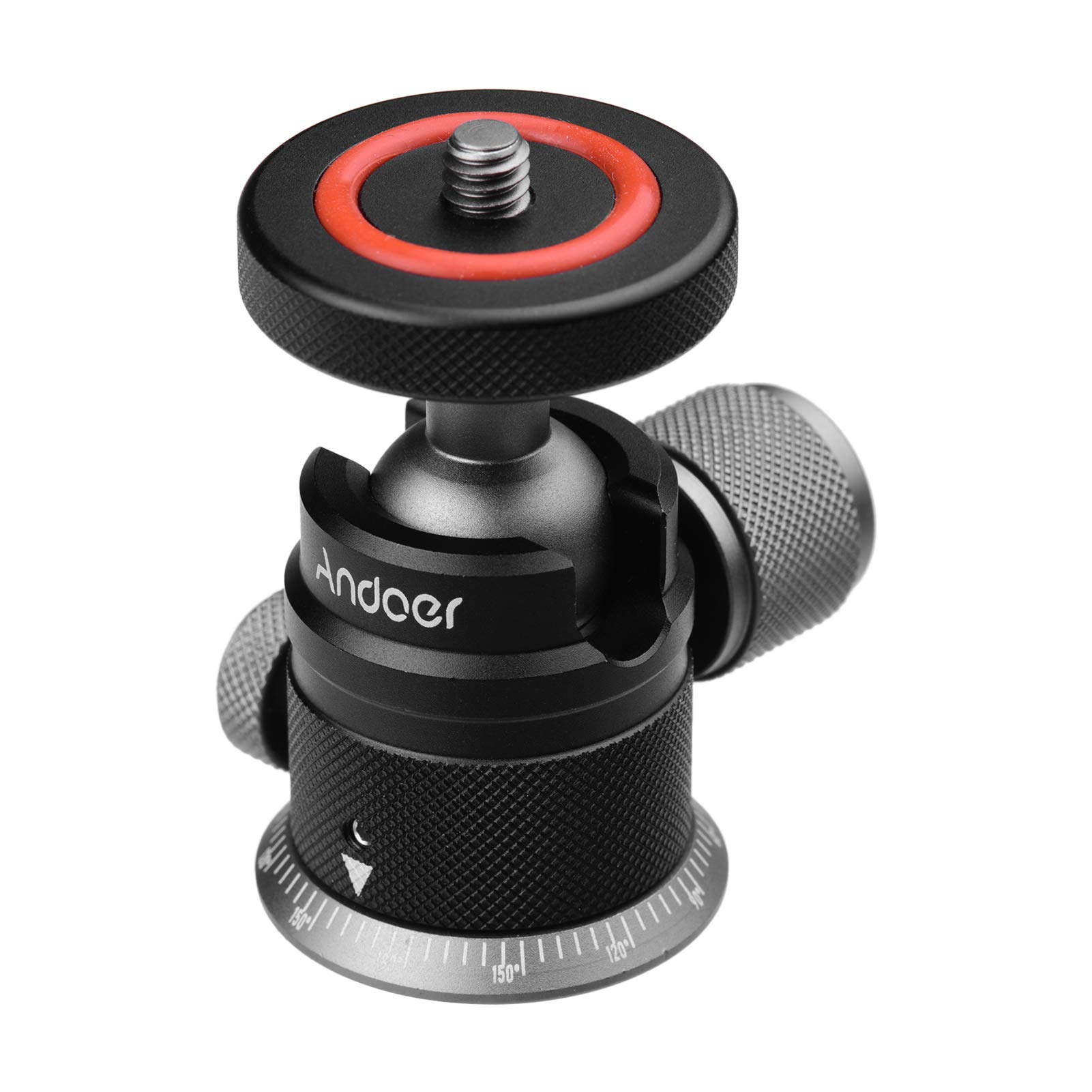 Andoer Mini Panoramic Tripod Ball Head 360° Rotatable Ball Head with Climbing Base Universal Mount 1/4" for Mirrorless DSLR Camera Tripod Mount
