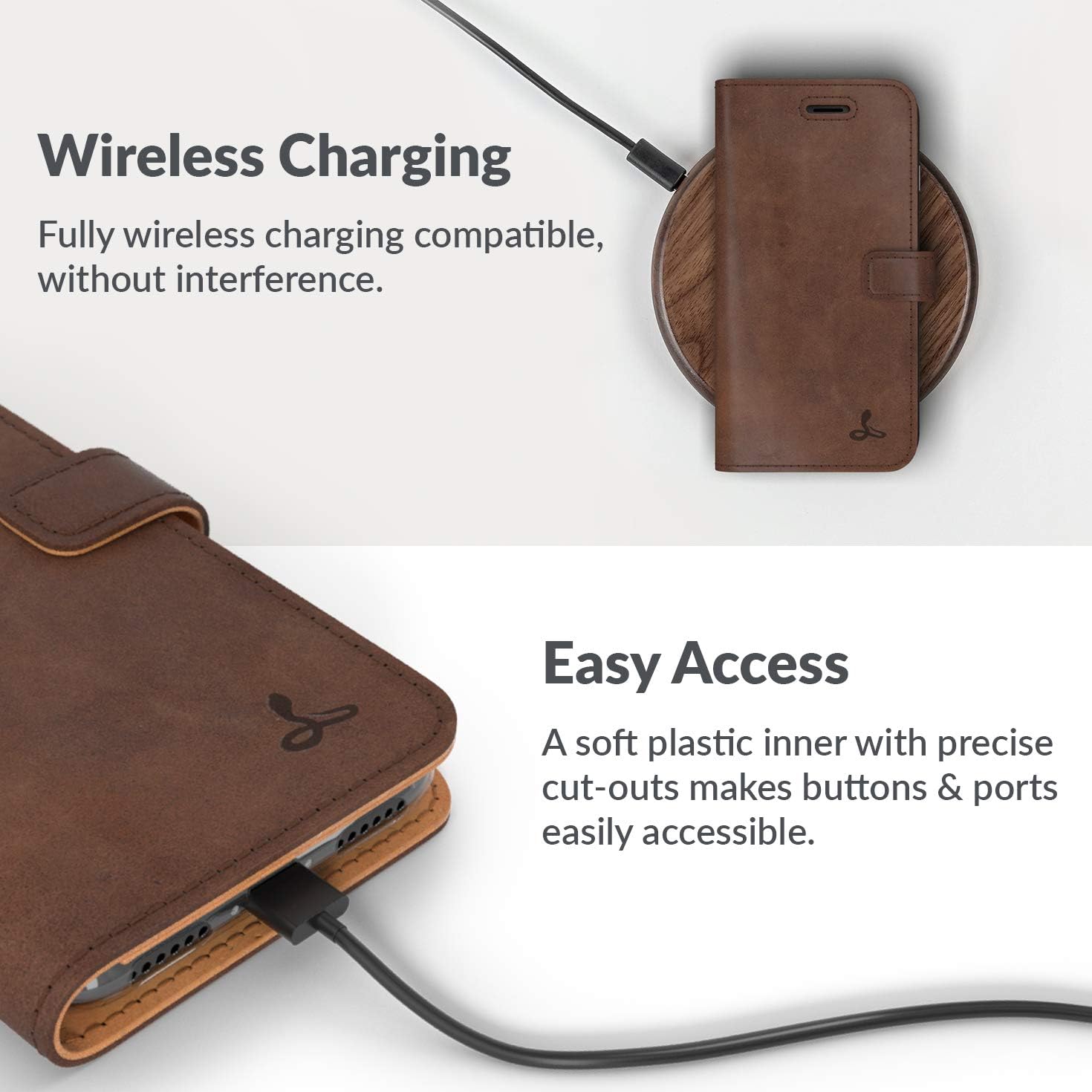 Snakehive Leather Wallet for iPhone 11, Brown, Apple iPhone 11 - Image 5