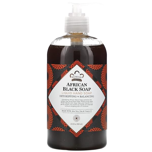 NUBIAN HERITAGE AFRICAN BLACK LIQUID HAND SOAP, 12 FZ
