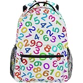 Colorful Numbers School Backpack Travel Rucksack Book Bag Laptop Backpack