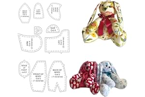 TIMESS 10 PCS Memory Bear Template Ruler Set with Instructions, Memory Bear Sewing Patterns Template, Acrylic Quilting Template Cutting Set for Sewing Bear Pattern Template Home Sewing Art Craft(12 inchs)