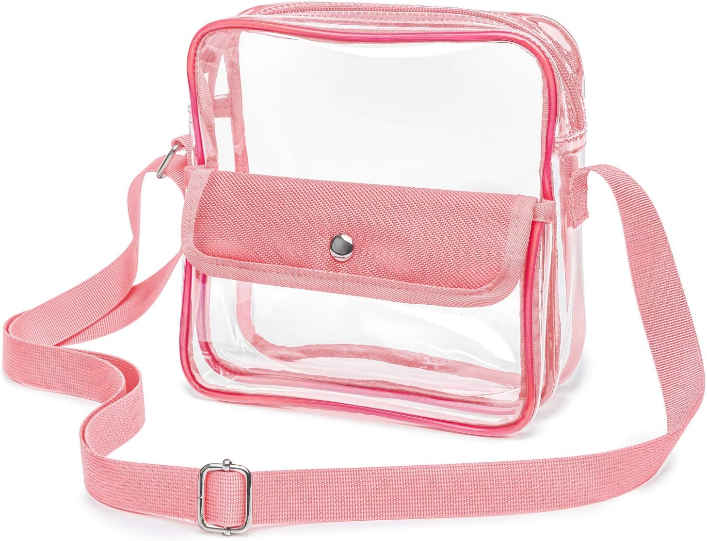 SPEEDEVE Clear Crossbody Bag for Women Men Waterproof Multifunction Tote Bag,Pink