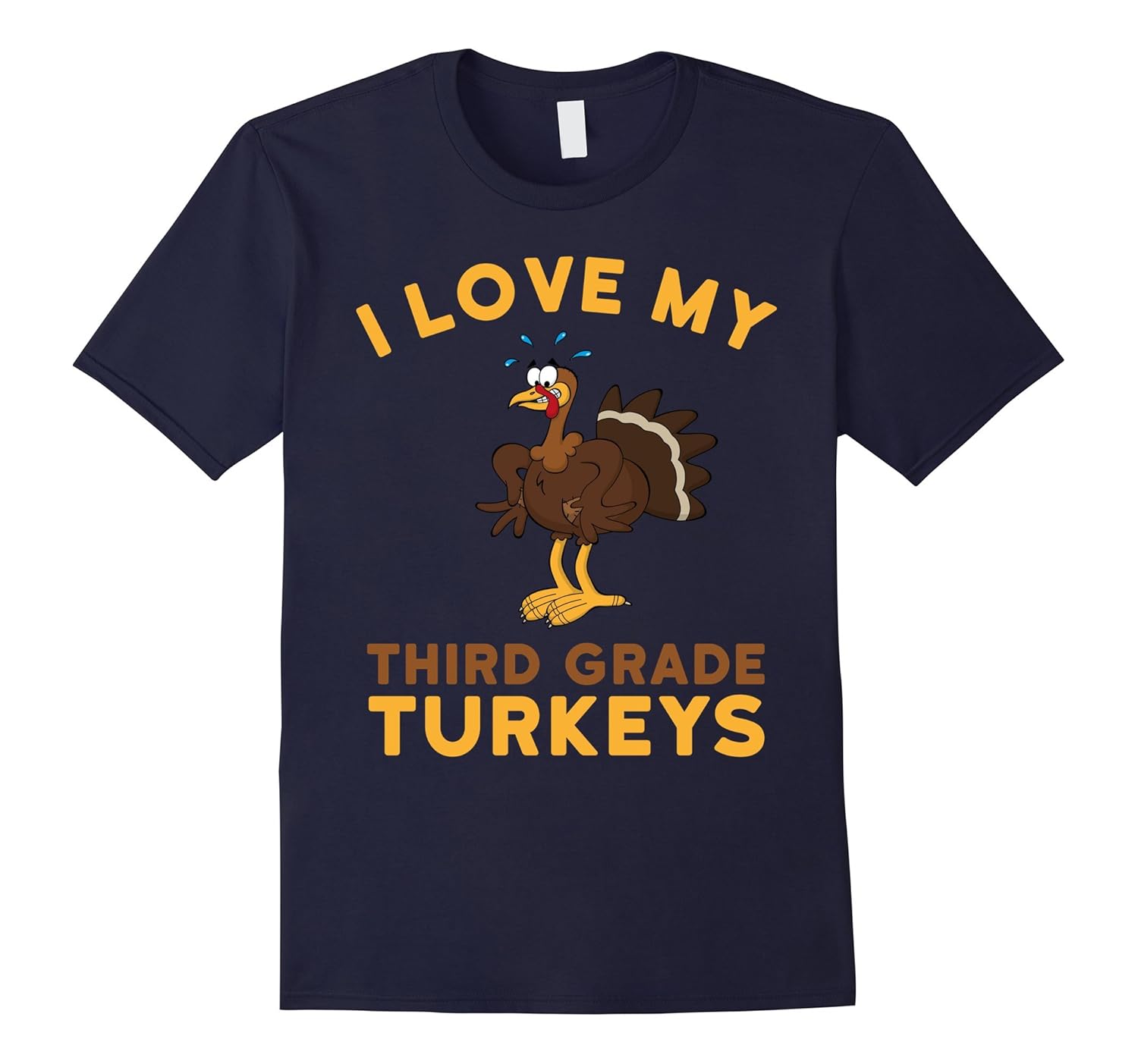 Funny Thanksgiving Teacher Shirt I Love Third Grade Turkeys-ANZ