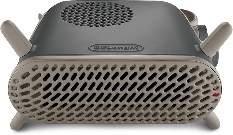 DeLonghi HFS70B24.GY 2400W Fan Heater Grey Quiet Vertical Horizontal 3 Settings